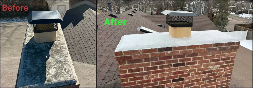 Chimney Repair Arvada Before and after