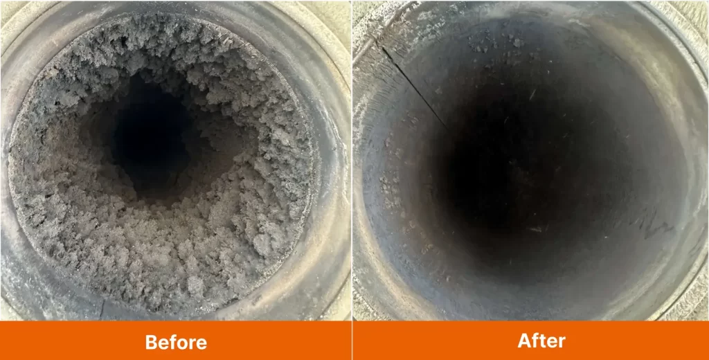 Chimney Cleaning before and after in Denver